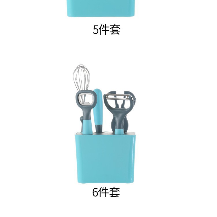 Herramientas de cocina transfronterizas PP conjunto de cinco piezas con asiento de almacenamiento abrebotellas cortador de melón planador de alimentos suplementarios cortadores de frutas