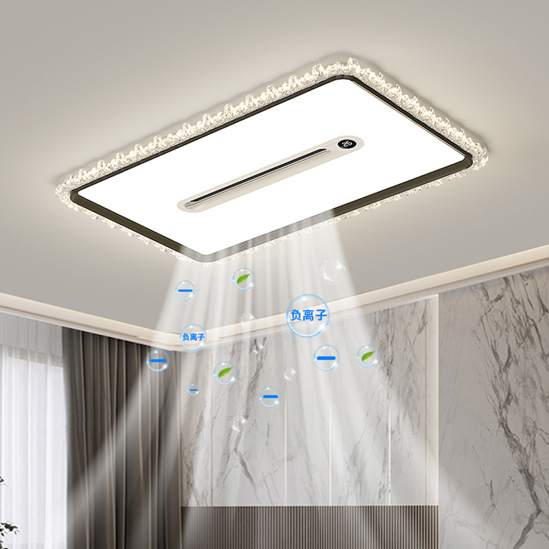 Nuevo hielo agrietado anión doméstico sin lámpara de ventilador de techo Zhongshan lámpara de visualización digital inteligente lámpara de ventilador 440L image 1