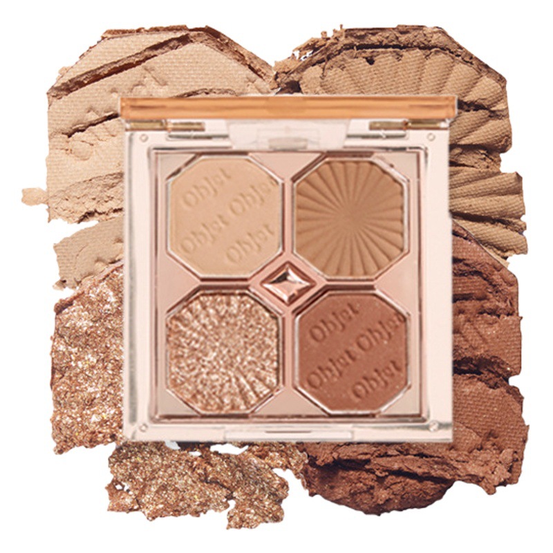 Nueva gema brillante sombra de ojos de cuatro colores delicado mate exquisito flash fino no es fácil de quitar el maquillaje una placa de sombra de ojos multiusos