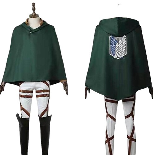Anime cosplay Attack on Titan Survey Corps Freedom Wing Captain cloak cape costume