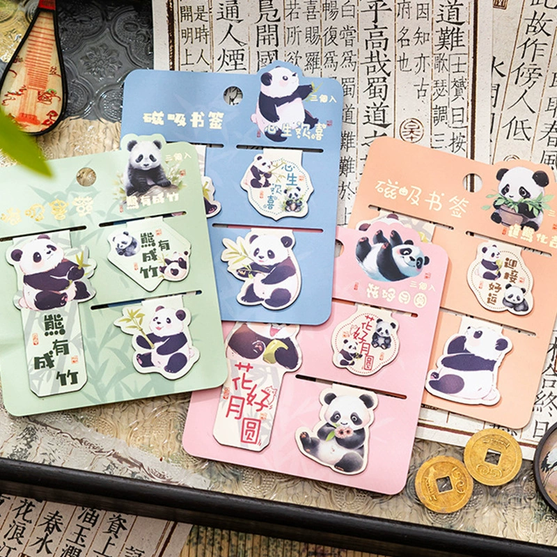 Мультяшная панда магнитная закладка для учеников начальной школы приз канцелярские принадлежности для чтения страниц