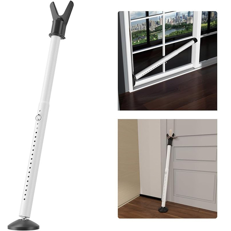 Heavy-Duty Adjustable Retractable Door Stopper Anti-Theft Support Rod for Apartments and Hotels, Retractable Door Support Rod Anti-Collision Device