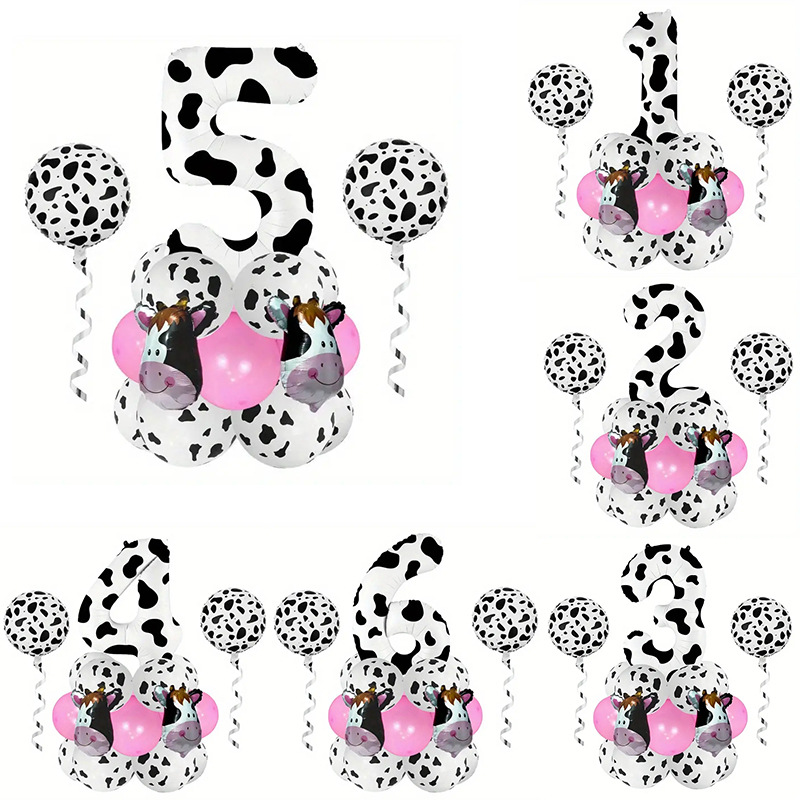 Casual Cute Cow Pattern Aluminum Film Birthday Festival Balloons display picture 1
