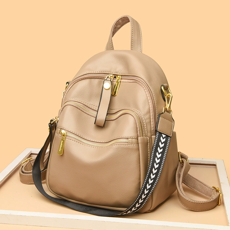 Wear-resistant polyurethane backpack, universal capacious shoulder bag for leisure for traveling, 2023 collection