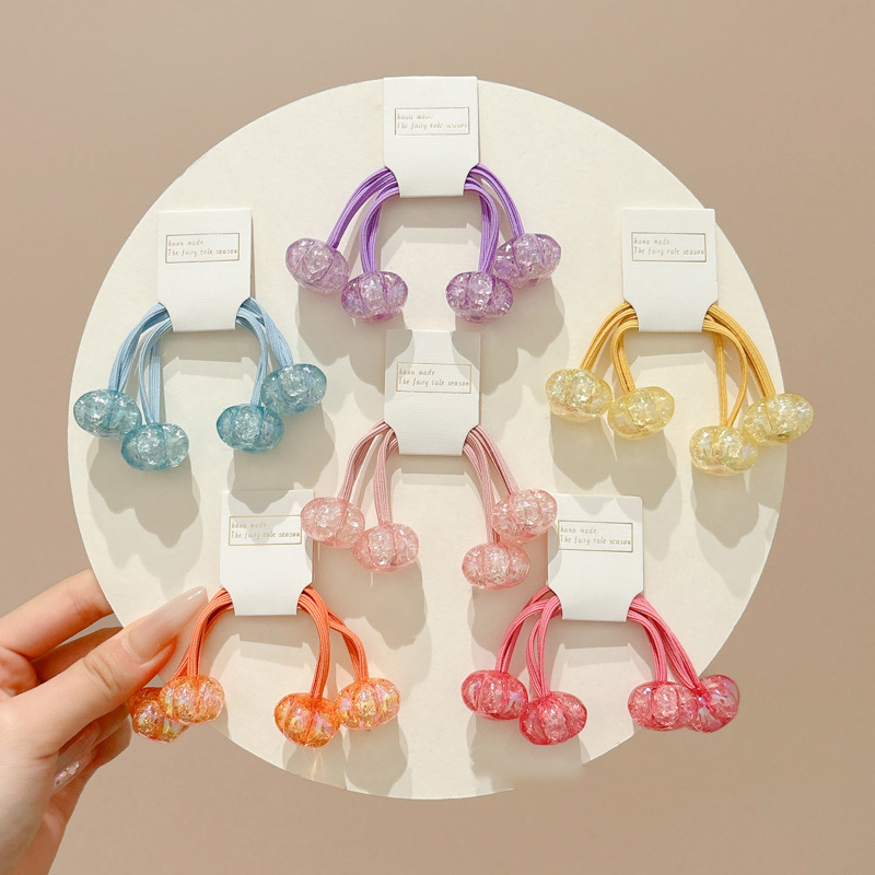 2025 nueva banda de goma de alta elasticidad para niños alrededor de la banda para el cabello, cuerda para la cabeza, lindo tocado de cuerda para el cabello de cola de caballo alta de doble cabeza