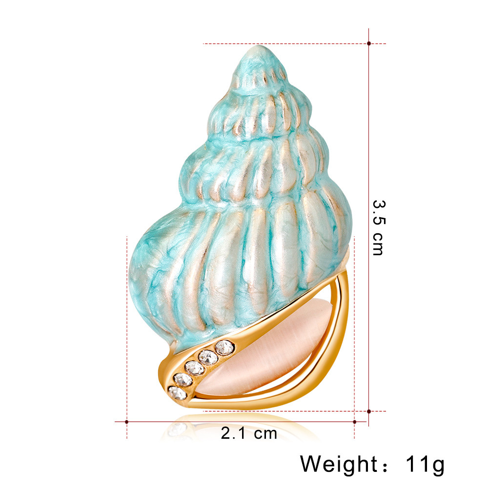 10g Weight Brooches Classification Marine Style Simple Style Pin Conch Alloy Enamel Unisex Brooches