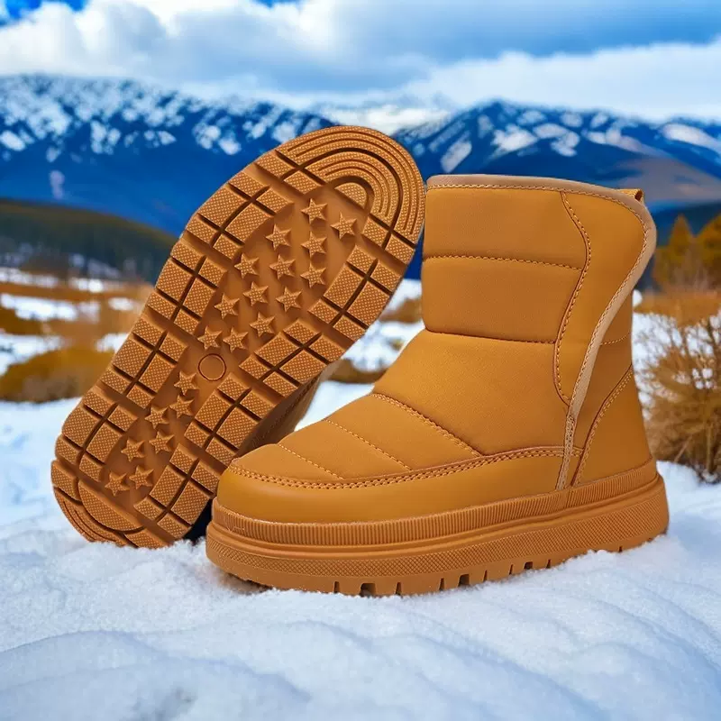 跨境男女童宝宝雪地靴新款冬季加绒保暖短靴厚底羽绒棉鞋娃娃靴子