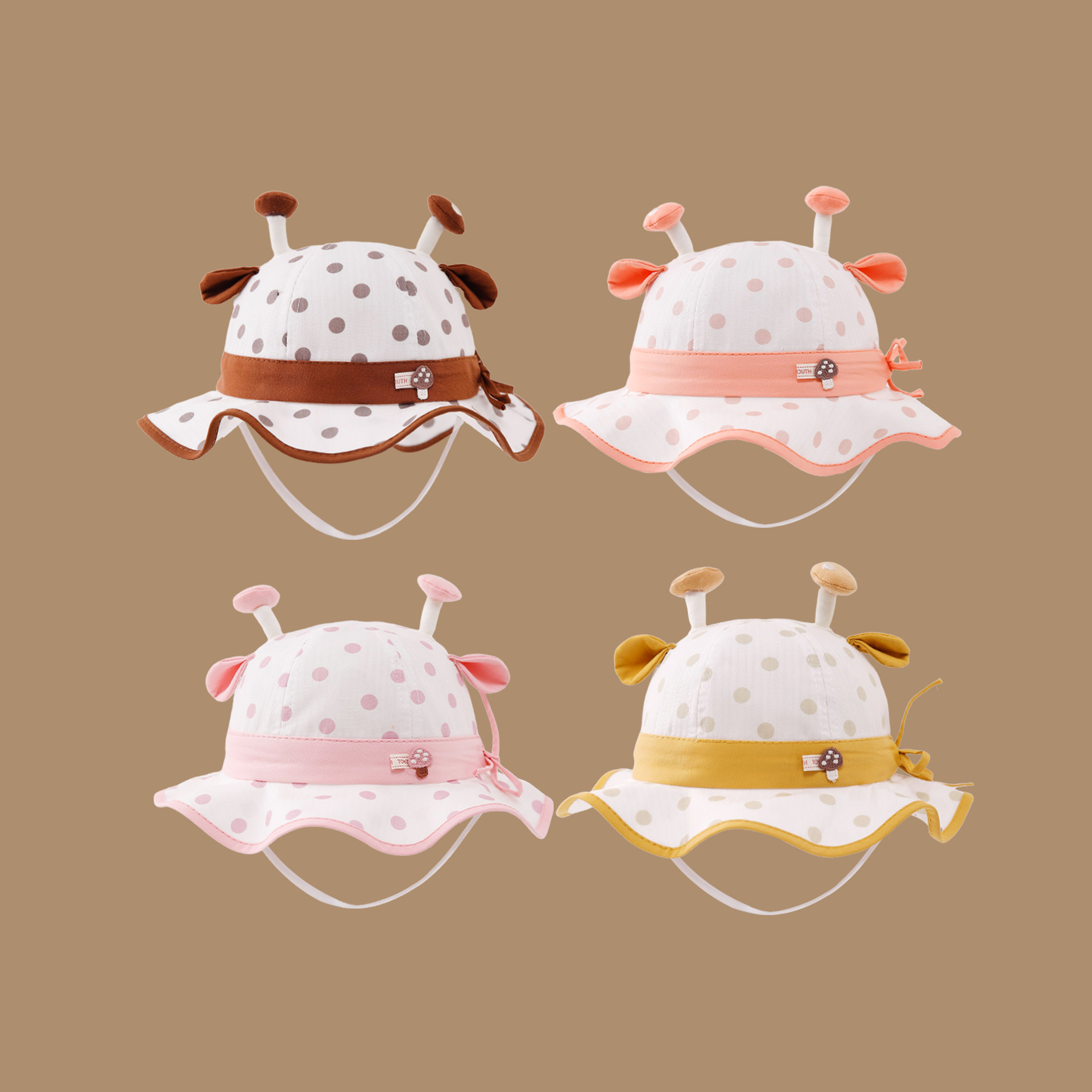 Catu oso Catu oso bebé sombrero pescador primavera y otoño para hombres y mujeres sombrero de sol lindo sombrero de cuerno de ciervo