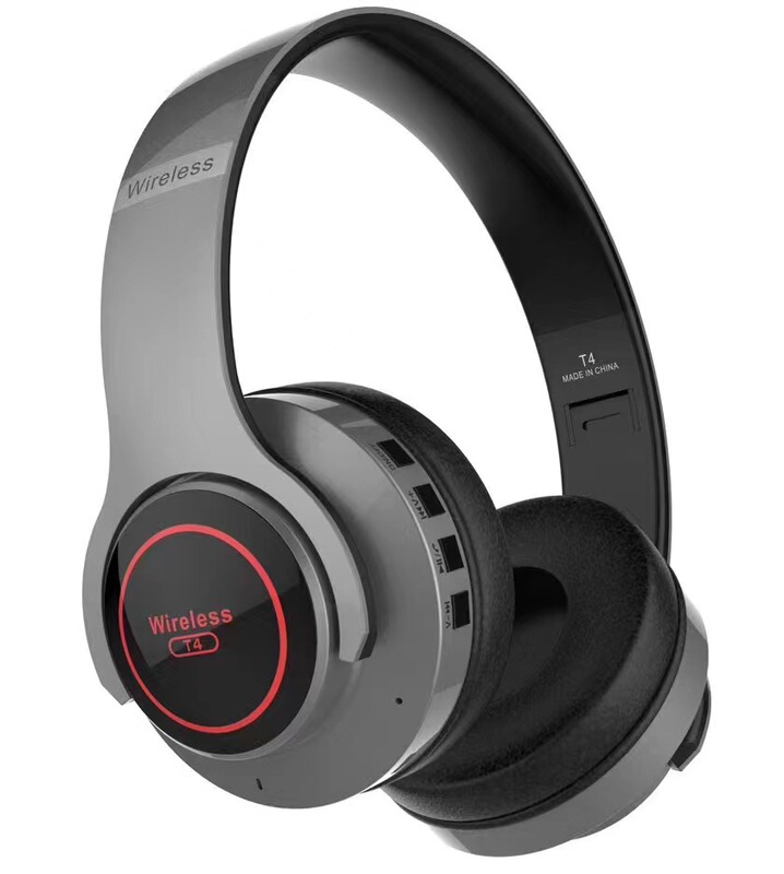 ヘッドセットbluetoothワイヤレスled発光携帯電話音楽重低音ステレオヘッドセットt4 bluetoothヘッドセットメーカー|undefined