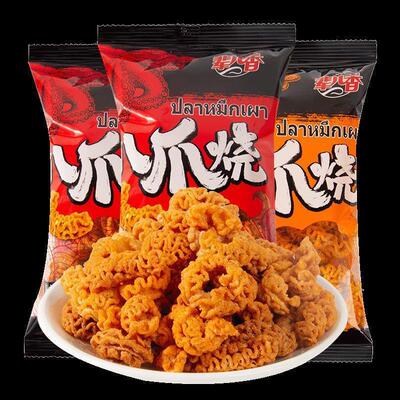 八爪烧辈儿香零食网红麻辣锅巴小包装比萨卷薯片休闲怀旧食品小吃