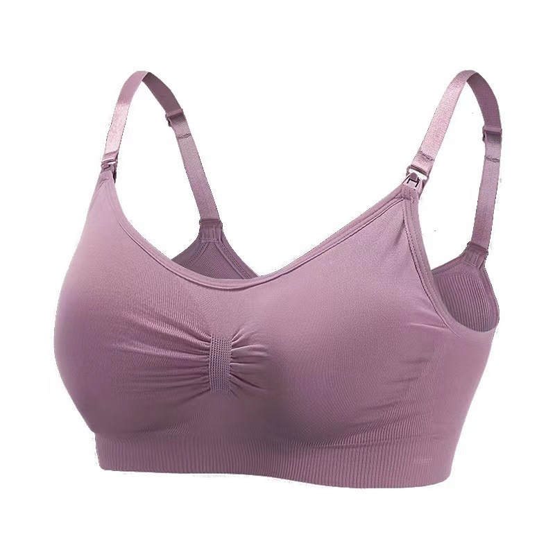 マタニティノンワイヤーフロントオープンボタン大きいサイズ授乳ブラジャー授乳調整可能なプッシュアップシームレスブラジャー下着卸売|undefined