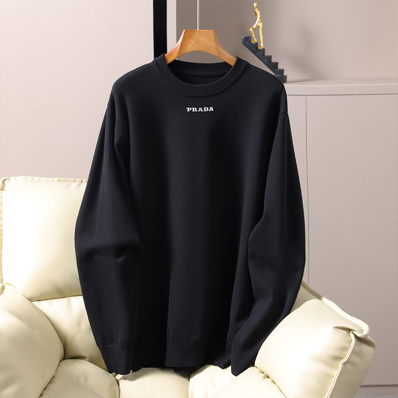 Sweater Men's Autumn and Winter New Round Neck Slim-fit Warm Casual Men's Solid Color Knitted Base Shirt Men's Fashion