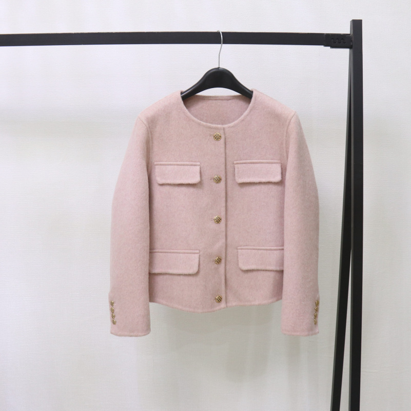 Women's Clothing Welfare style double faced wool coat for women short woolen coat small size high end sense of fashion slim fit_voghion.com