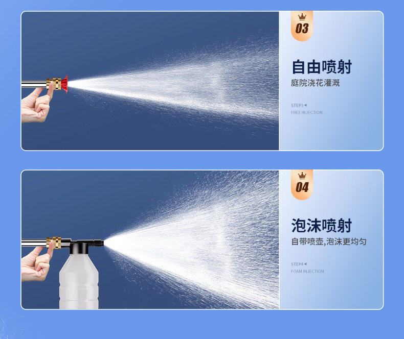 New high-pressure car wash water gun, wireless car wash machine, portable rechargeable car wash tool for home use, suitable for watering flowers and cleaning the yard