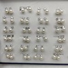 Round beads from pearl, earrings, accessory, silver 925 sample