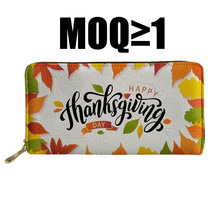 感恩节钱包手机零钱收纳包长款女士手拿包亚马逊独立站一件起发