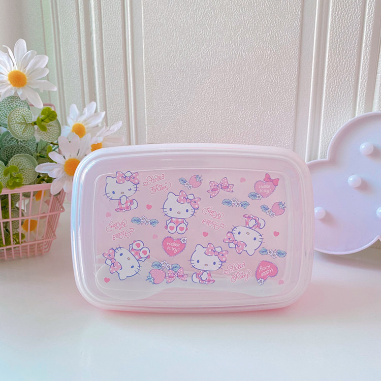 Caja de almuerzo de pescado feo de dibujos animados caja de almuerzo de estudiante de doble rejilla caja de almuerzo anti-desbordamiento vajilla de estilo japonés con arroz