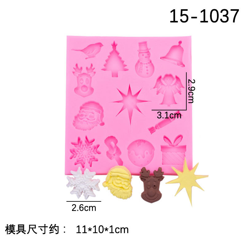 Navidad árbol de Navidad muñeco de nieve Bell vacaciones vestir aromaterapia yeso vela decoración molde de silicona en stock lot