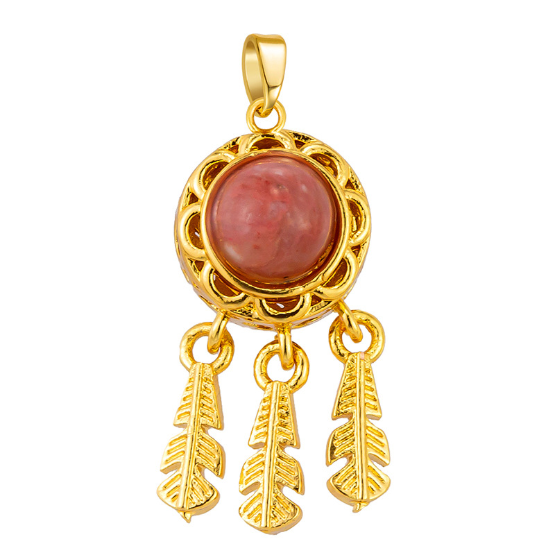 Antiguo método oro goteando aceite azul quemado colgante cuentas Dios de la riqueza atrapador de sueños flor cuentas de tambor accesorios de bricolaje joyería de transferencia