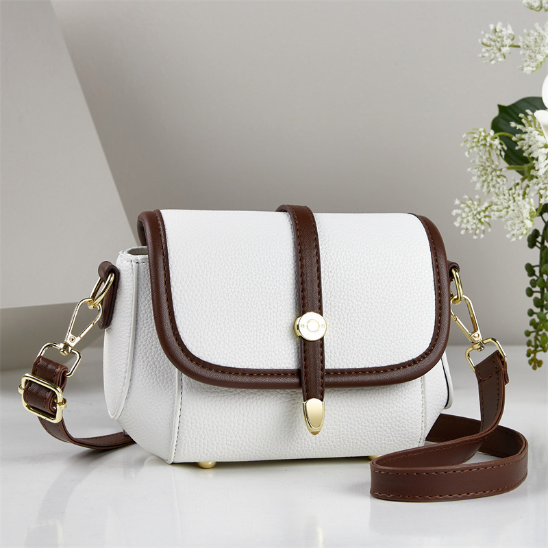 2026 New Fashion Versatile Color-Blocking Saddle Bag for Women, Trendy and Stylish Commuter Shoulder Crossbody Bag, One-Piece Wholesale