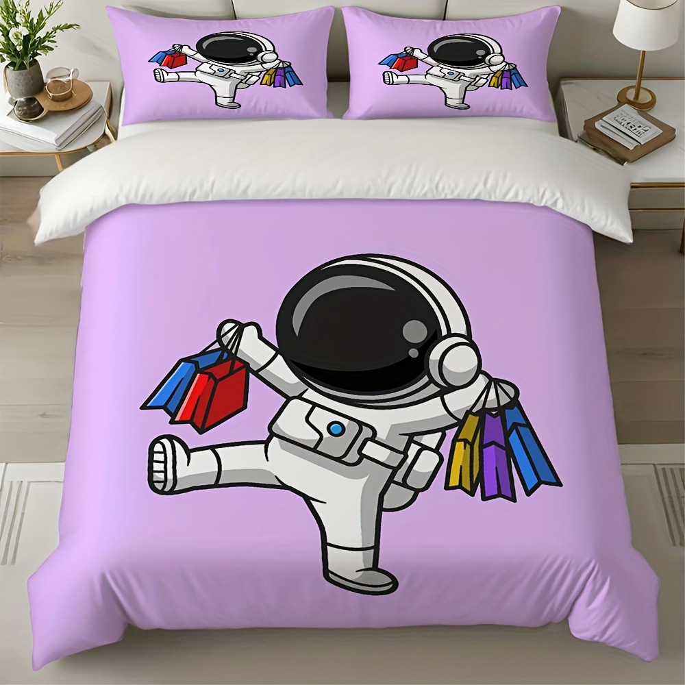 Transfronterizo textil doméstico astronauta suave impresión digital abrasión quilt kit fuente soporte de fábrica TEMU / JIT