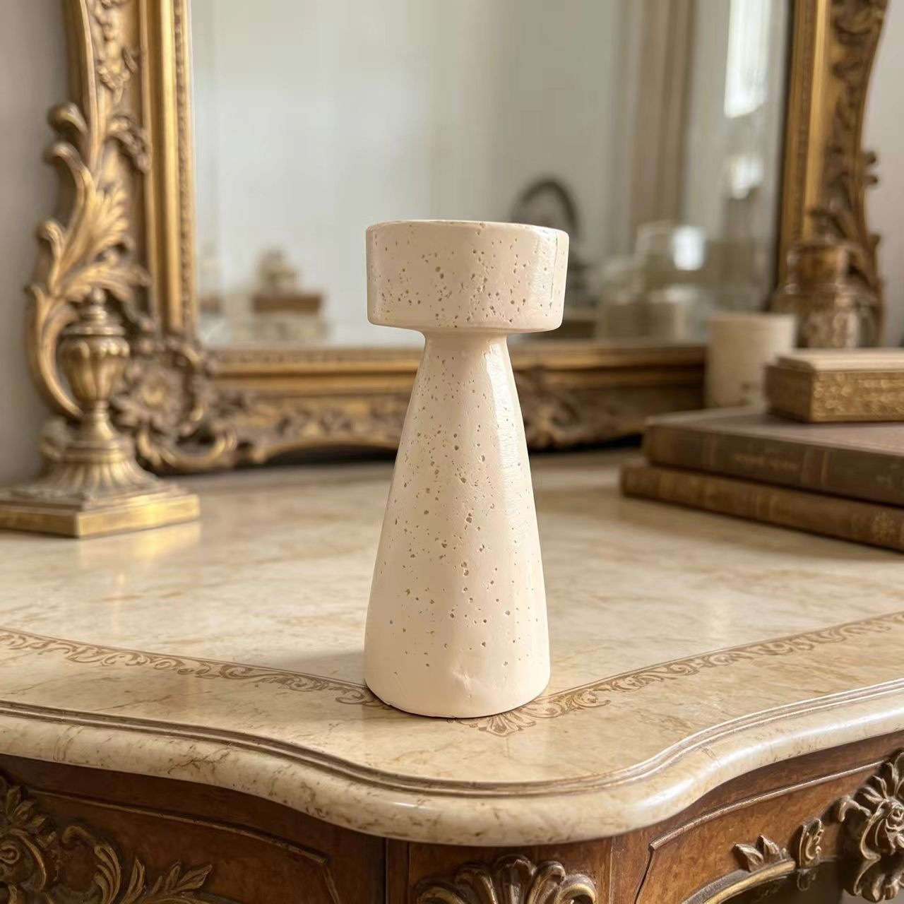 Candelabro en Forma de Reloj de Arena de Resina Sintética, Decorativo, para Sala de Estar