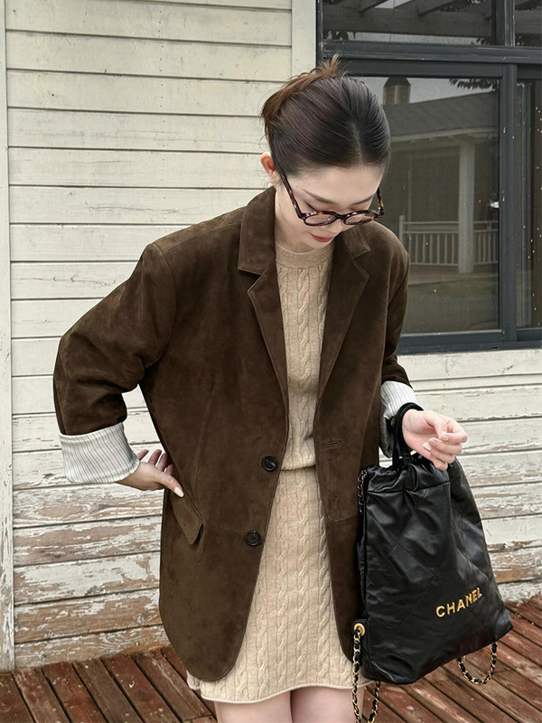Suit Suede Jacket Women's New High-End Style This Year's Popular Jacket for Small People in Spring and Autumn Cool Style