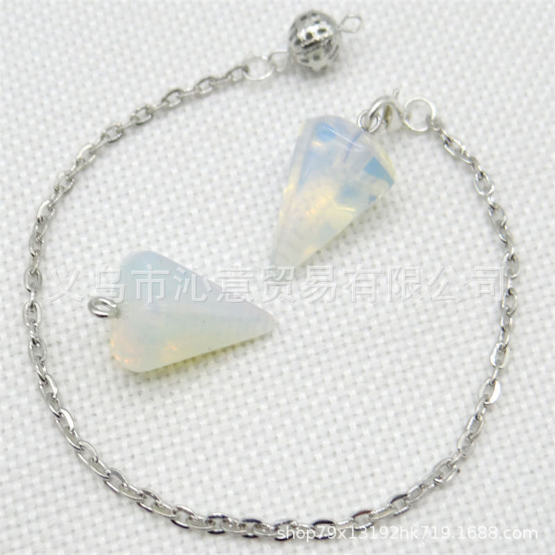 Venta caliente ágata natural cristal piedra preciosa cono hexágono cono colgante DIY cristal colgante espíritu péndulo