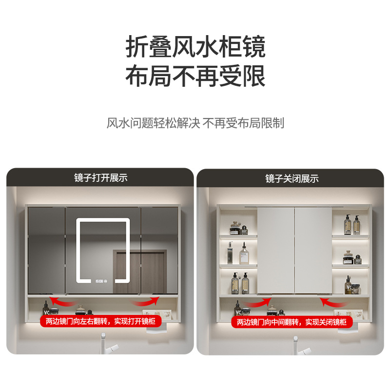 gabinete de lavabo a prueba de humedad de madera sólida combinación de lavabo cerámica integral doble cajón gabinete de baño plegable feng shui espejo gabinete lavabo