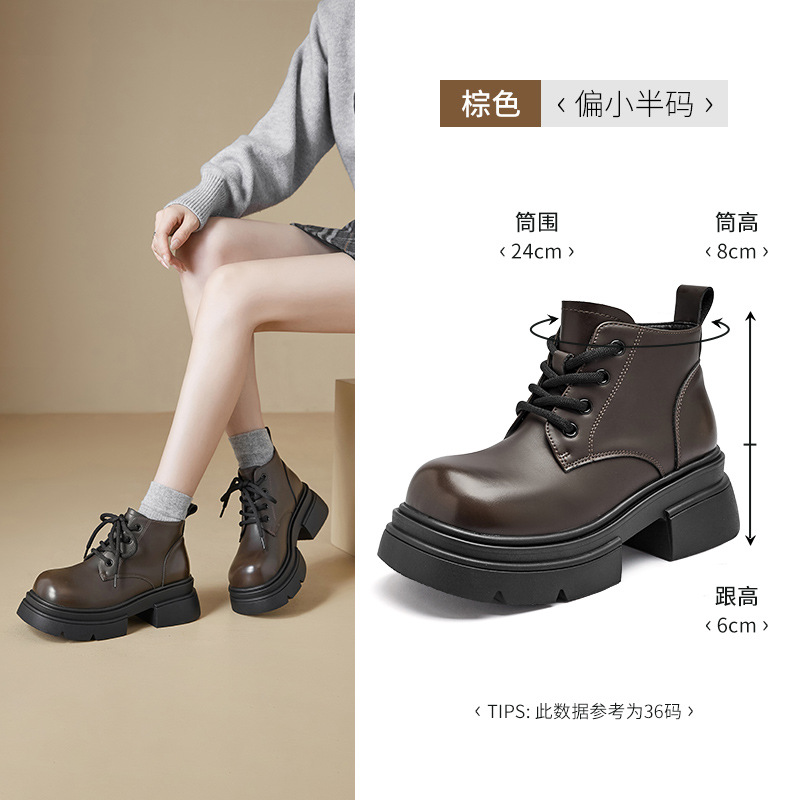 Augusto Lion Black Martin botas mujeres 2026 nuevo invierno tacones gruesos de altura baja botas cortas de correa de estilo inglés