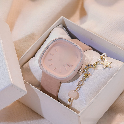 Cream-colored watch for Instagram, high-quality and stylish, suitable for female students, summer forest-style, suitable for primary and secondary school students, simple and fresh, unique design
