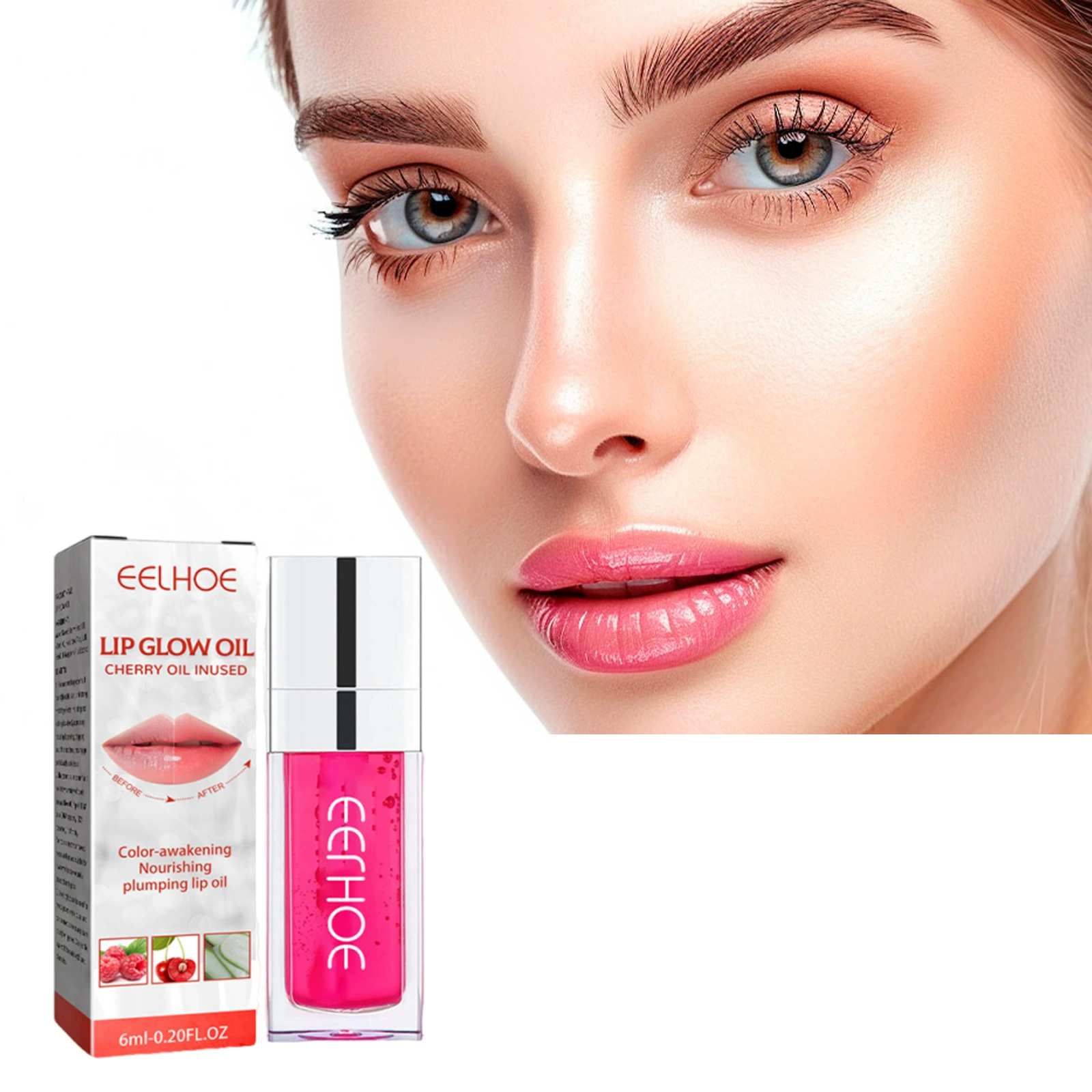EELHOE Plumping Lip Glaze Lip Plumper Care Увлажняющий питательный водный блеск для кожи губ Стеклянный блеск для губ Масло