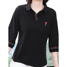 X 65826 Loose Cotton Polo Shirt Women ���ɷ���Polo�� �羳ר