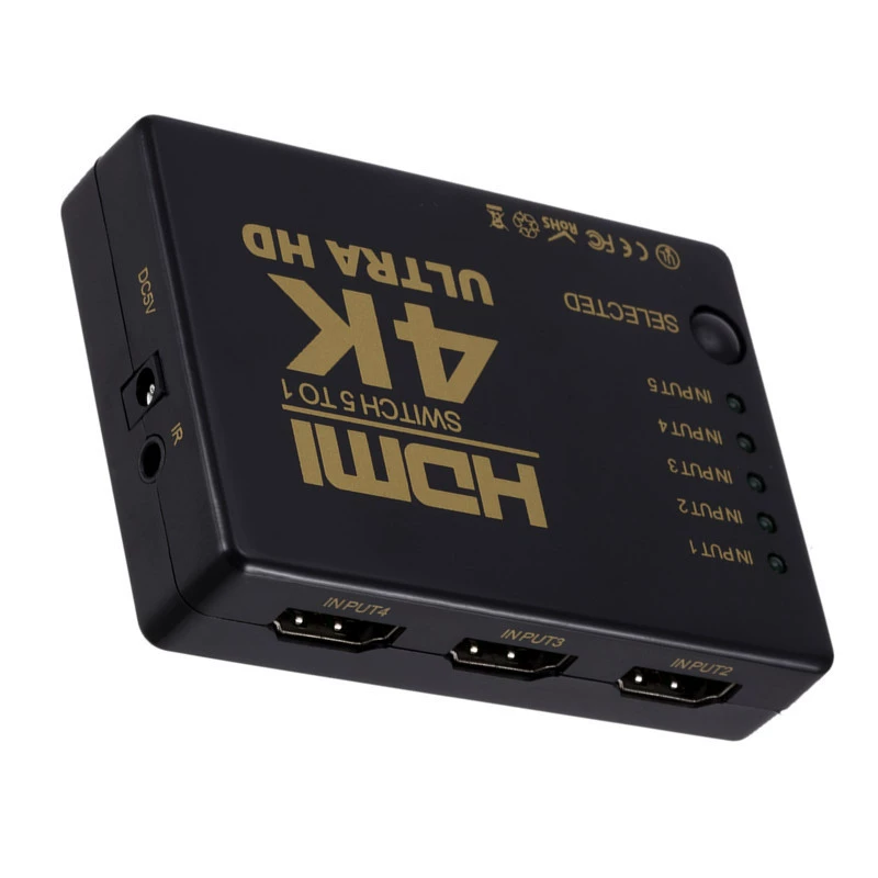 Пульт дистанционного управления 5 входов HDMI 5*1 прямоугольная лента переключатель поддерживает 4К*2К 5X1HDMI переключение высокое разрешение конверсия
