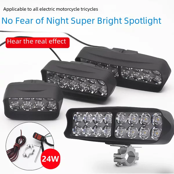 Electric Vehicle Light Modification Led Spotlight Ultra-Bright Motorcycle External Lens Headlight 12V60V Tricycle Front Headlight