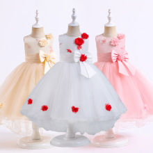 高端定制亚马逊新款女童连衣裙儿童裙子礼服女宝宝夏装网纱公主裙