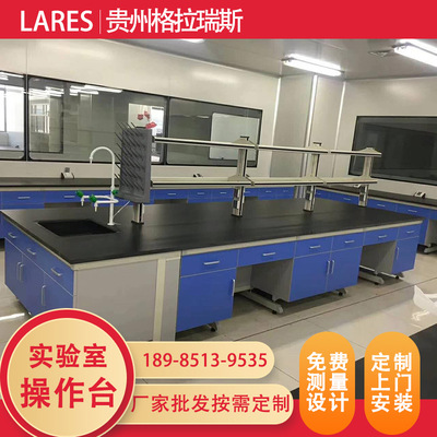 學校中央實驗台理化板鋼木邊台天平水槽轉角試驗儀器台通風櫃廠家