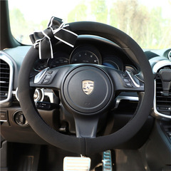 Car Steering Wheel Cover Summer Breathable Ice Silk Butterfly Knot Steering Wheel Cover Anti-Slip Sweat Absorbent Universal Car Wheel Cover