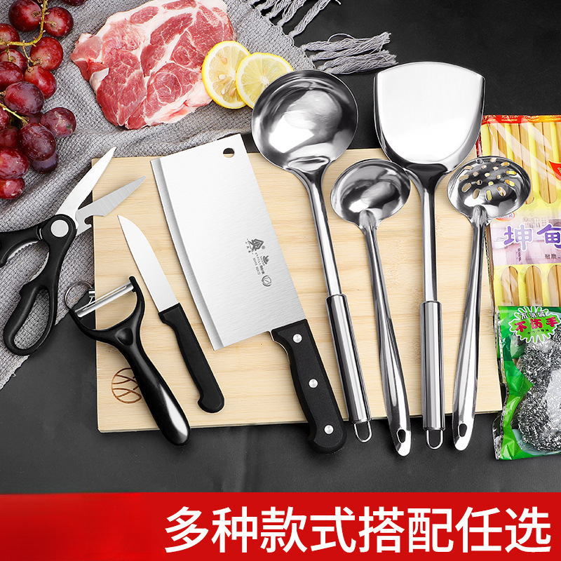 Kit de cuchillo de cocina doméstica cortar cuchillo de corte de cocina Yangjiang tres piezas set de cuchillos de bambú moldeo por inyección sin