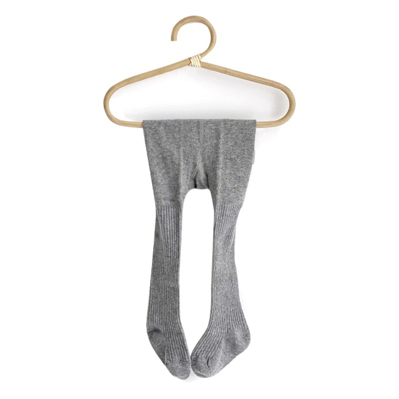 2023 nuevas niñas polainas algodón peinado bebé primavera y otoño princesa coreana color sólido doble aguja pantimedias de los niños