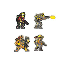 街机游戏 童年回忆马赛克 像素风魔术贴合金金属 包士气章