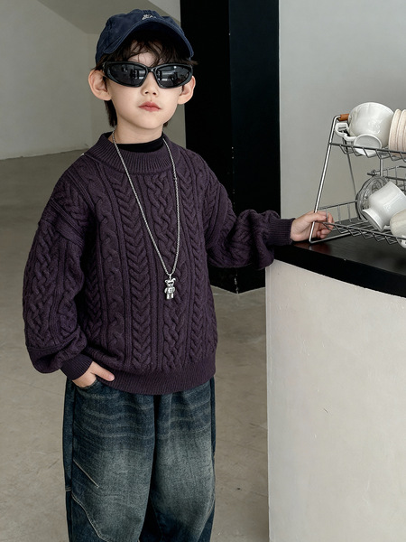 Children's demi-season autumn keep warm knitted sweater for boys…