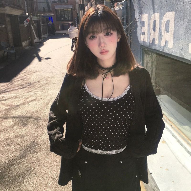 Pure Desire Style, Simple and Versatile Lace Summer New Hot Girl T-Shirt, Slim Fit, Thin Top with Exposed Back