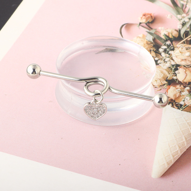 2022 Cross Love Ear Long Rod Earrings Piercing Jewelry Industrial Long Ear Rod Ear Bone Nails detail image 27