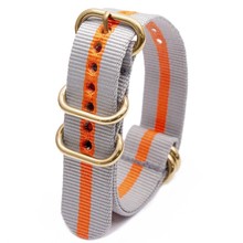 手表带帆布表带OG真空镀金色椭圆扣尼龙表带防水加厚适配北约尼龙