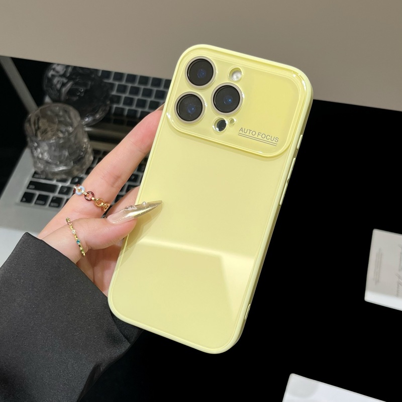 简约韩系大视窗玻璃壳适用iPhone16pro max苹果17手机壳14/15全包|undefined