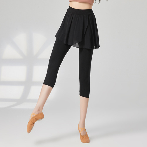 Dance practice clothes pants modern female adult black classical folk dance costumes teacher dance clothes gauze skirt pants