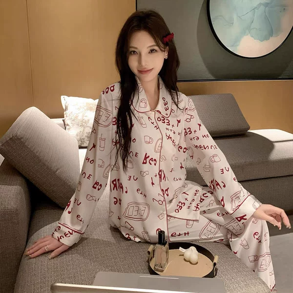 CM-103 double long doll collar graffiti letter cardigan