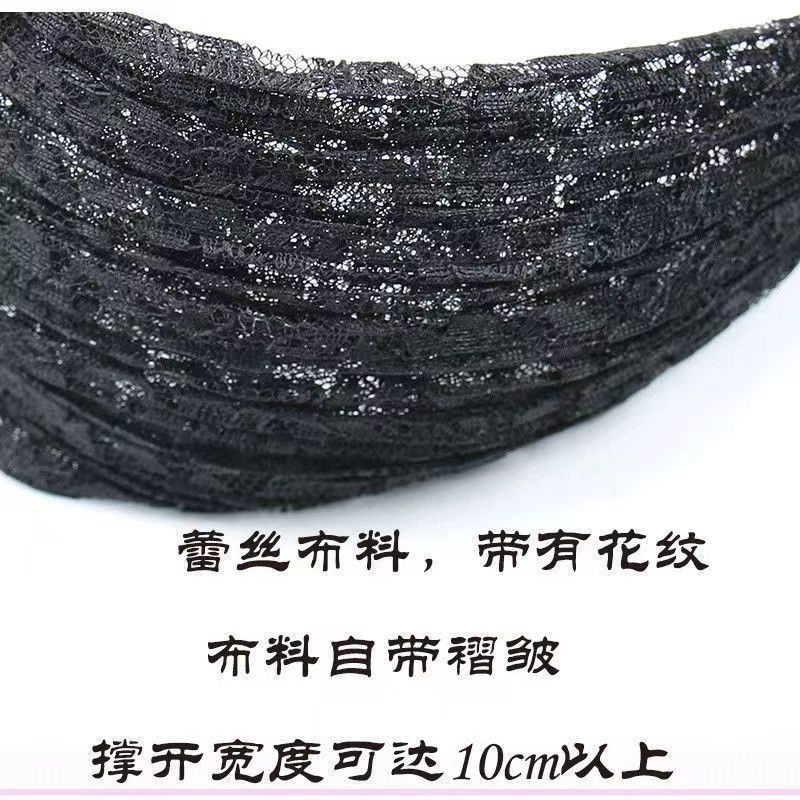 透气遮白发波浪发箍宽边带防滑齿蕾丝头箍新款盖碎发发带发夹饰品|undefined