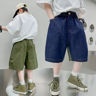 男童拼接牛仔短裤夏季2026新款韩版儿童夏装裤子薄款 潮牌童装
